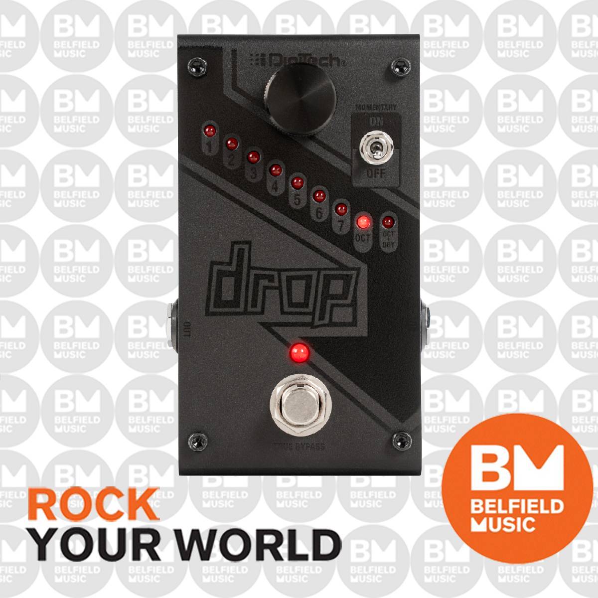 digitech drop pedal DigiTech Drop Polyphonic Drop Tune Pedal - Black