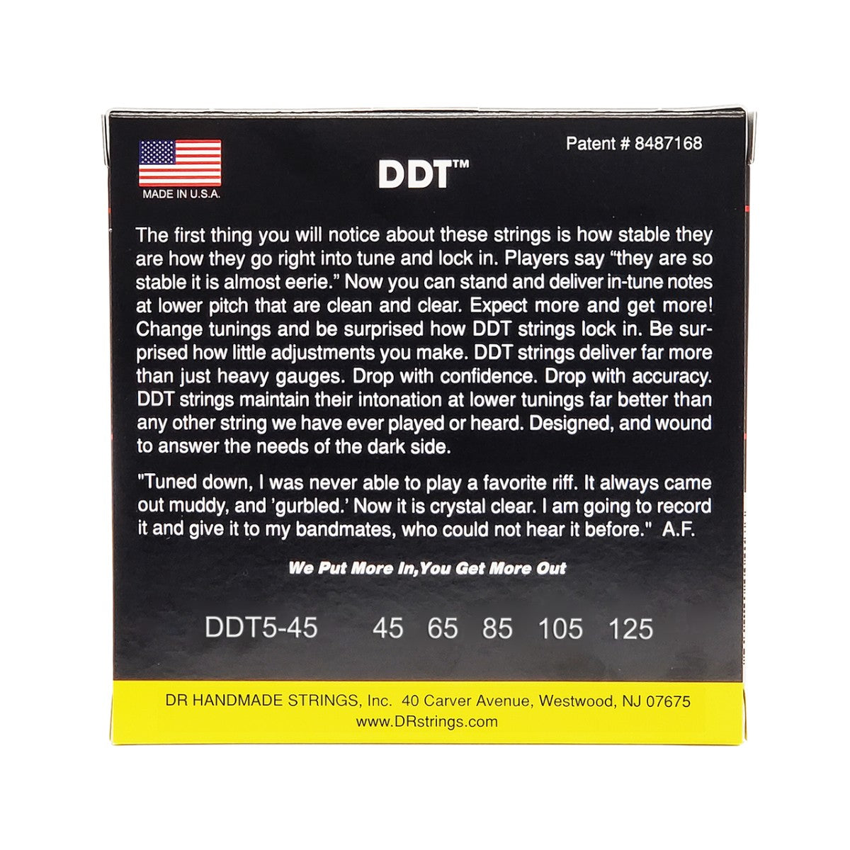 DR DDT DDT5-45 Drop Down Tuning Bass Guitar Strings: 5-String Medium 45-125