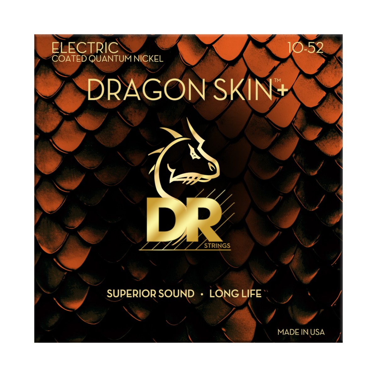 DR Dragon Skin+ DEQ-10/52 Electric Guitar Strings: 10-52