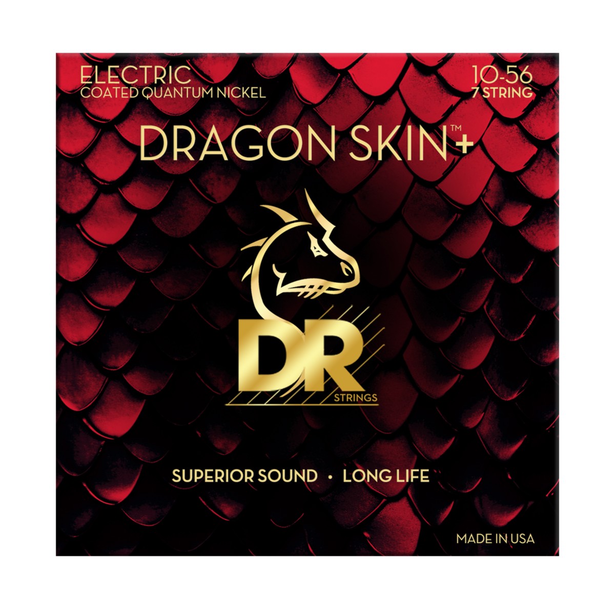 DR Dragon Skin+ DEQ-7/10 Electric Guitar Strings: 7-String 10-56