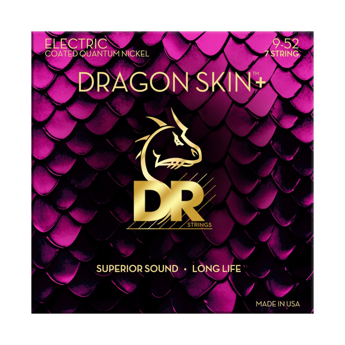 DR Dragon Skin+ DEQ-7/9 Electric Guitar Strings: 7-String 9-52
