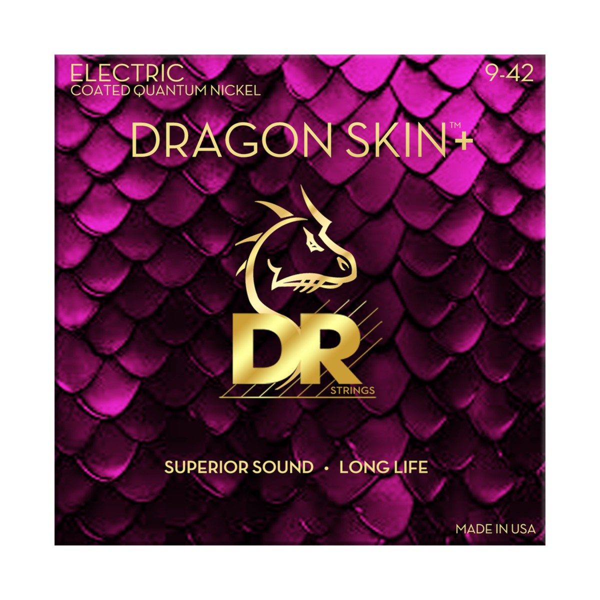 DR Dragon Skin+ DEQ-9 Electric Guitar Strings: 9-42