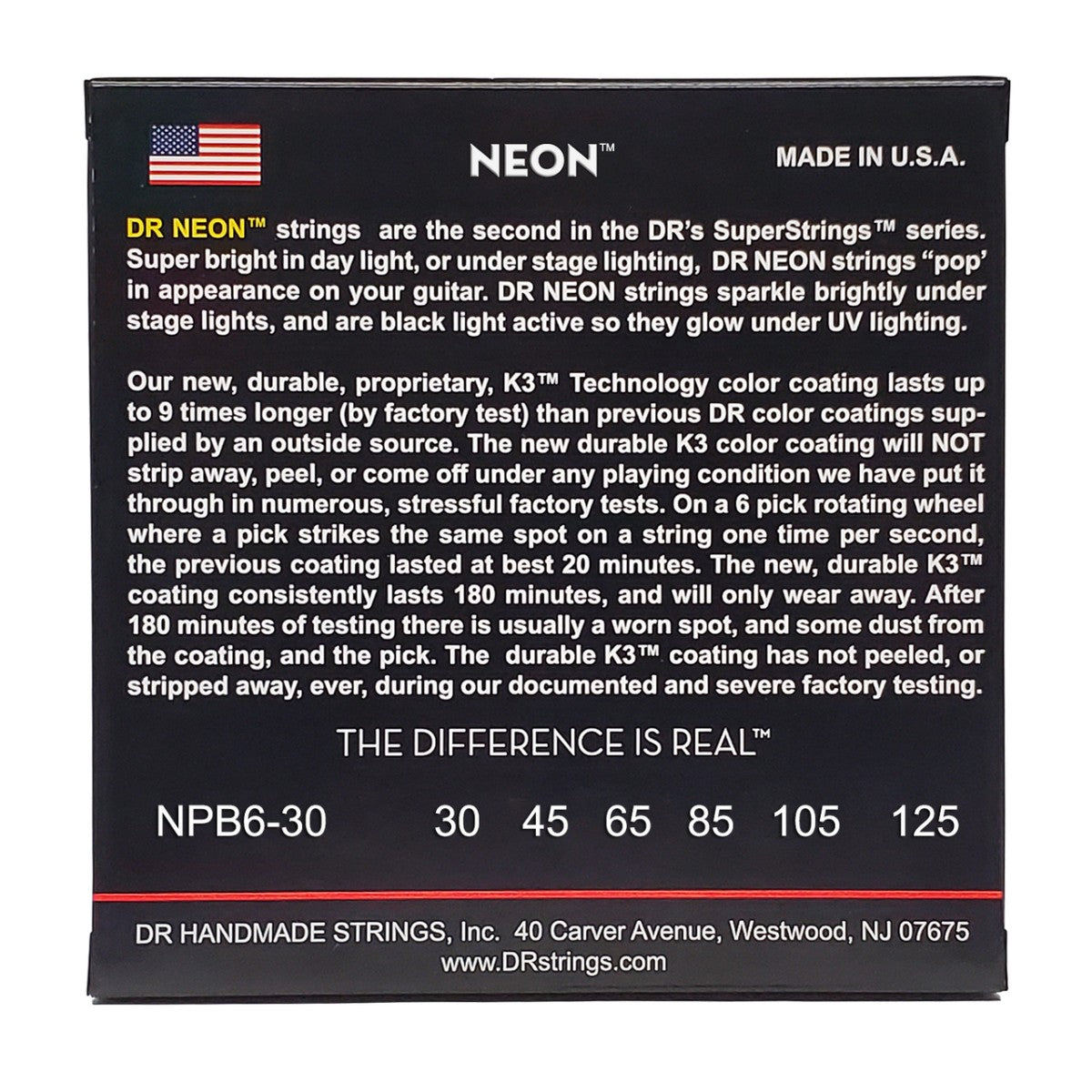DR HI-DEF NEON NPB6-30 Pink Colored Bass Guitar Strings: 6-String Medium 30-125