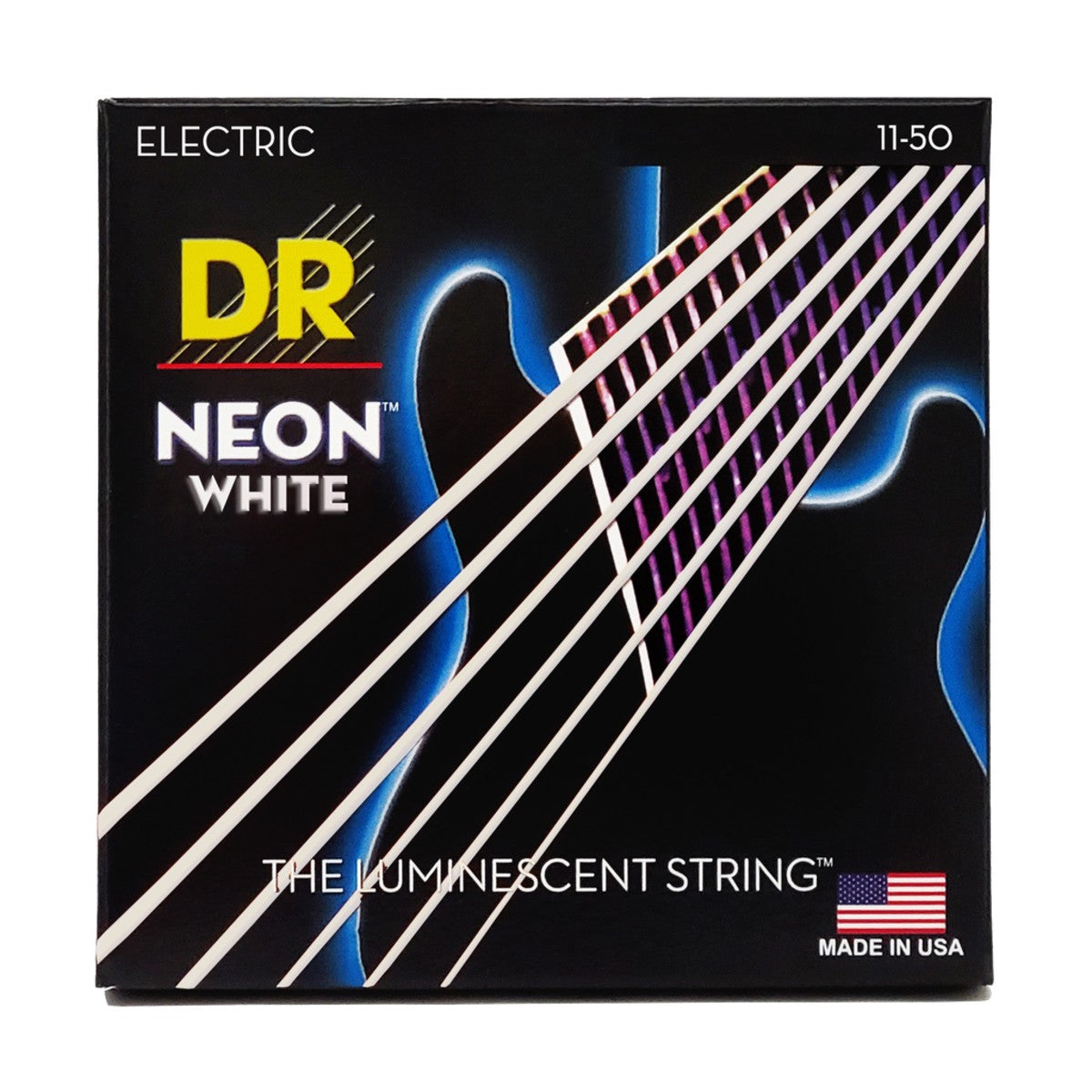 DR HI-DEF NEON NWE-11 WHITE Colored Electric Guitar Strings: Heavy 11-50