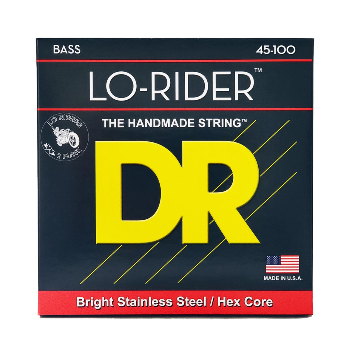 DR LO-RIDER MLH-45 Stainless Steel Bass Guitar Strings: Light to Medium 45-100