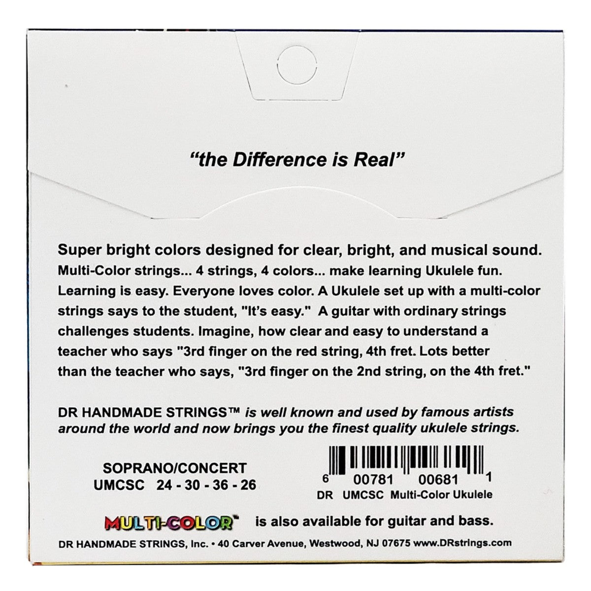 DR Multi-Color Nylon UMCSC Soprano/Concert Ukulele Strings