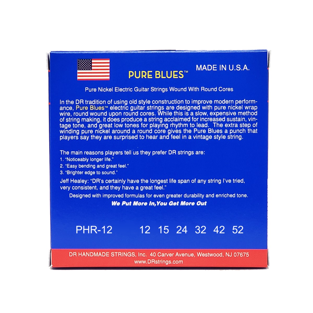 DR PURE BLUES PHR-12 Pure Nickel Electric Guitar Strings: Extra Heavy 12-52