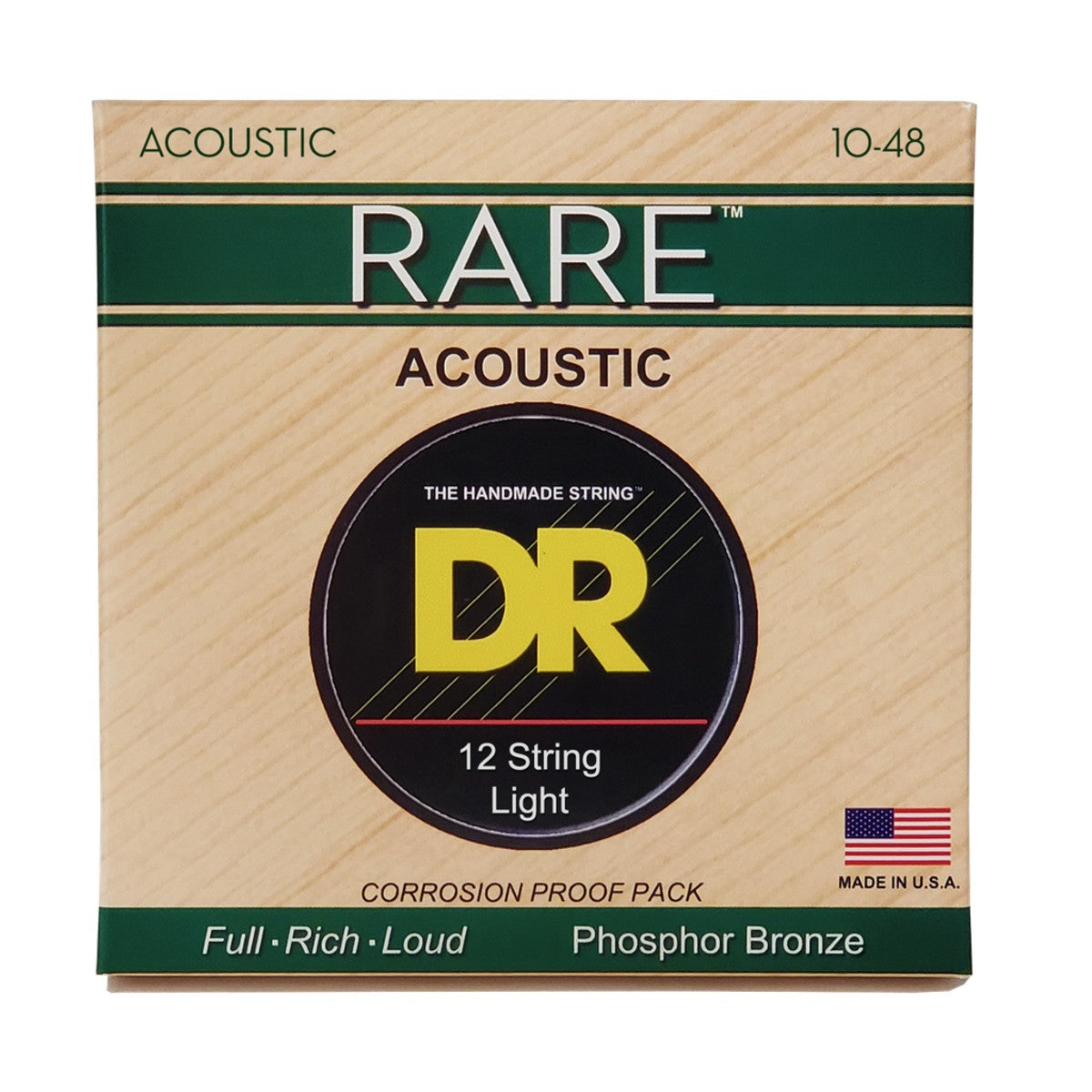 DR RARE RPL-10/12 Phosphor Bronze Acoustic Guitar Strings: 12-String Extra Light 10-48