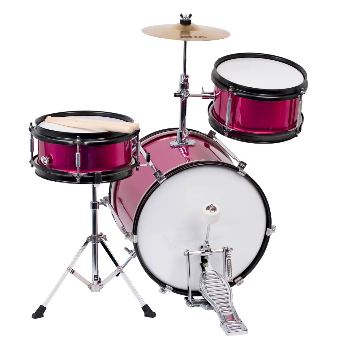 DXP TXJ3 Junior Acoustic Drum Kit 3-Piece - Metallic Pink