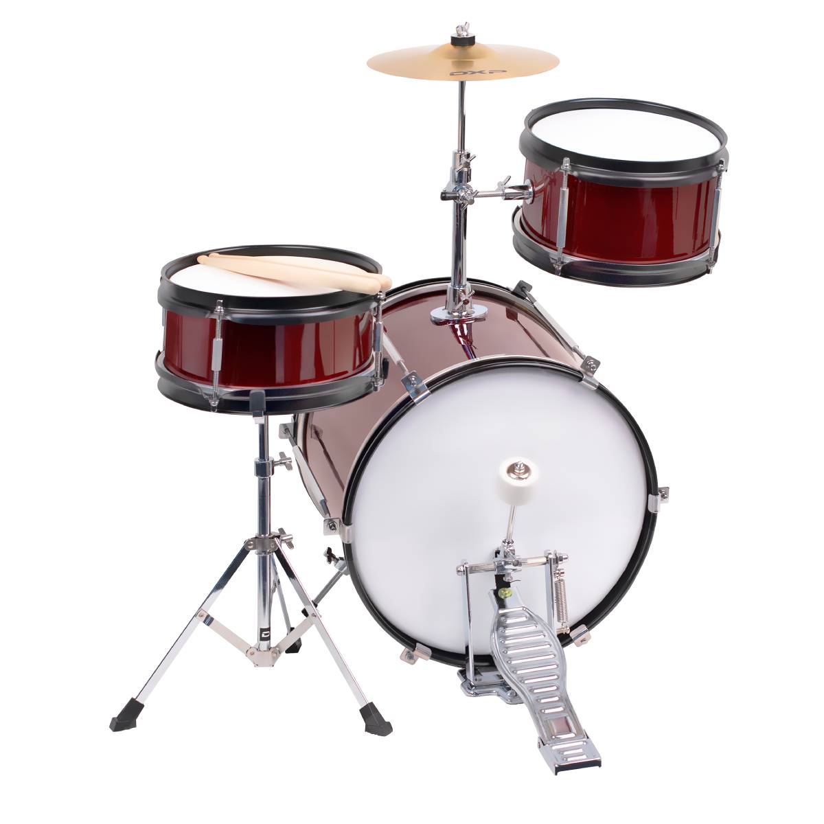 DXP TXJ3 Junior Acoustic Drum Kit 3-Piece - Wine Red