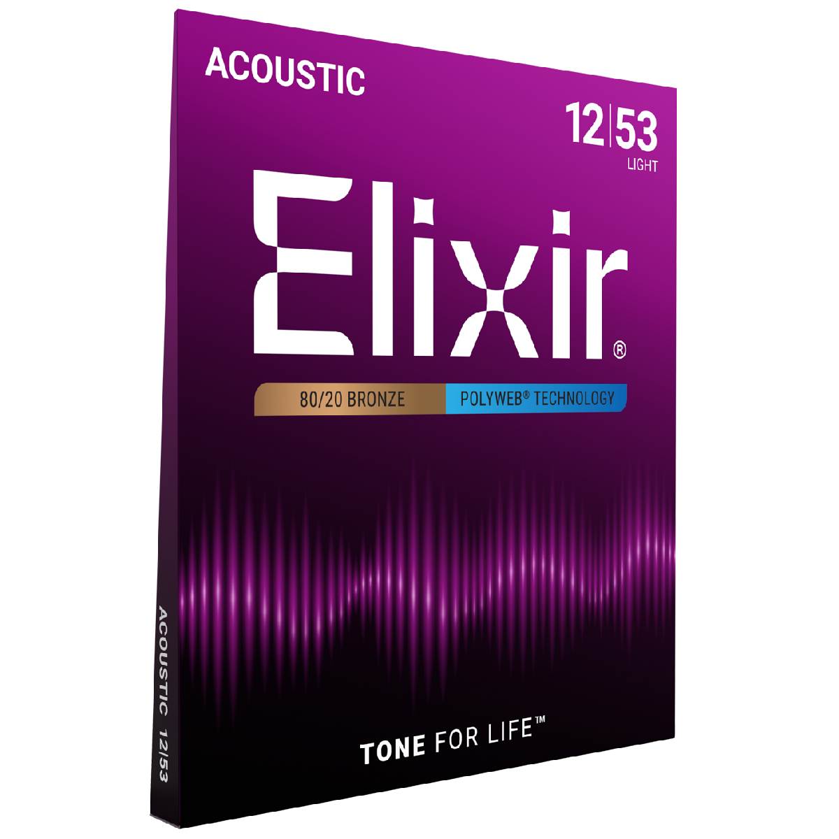 Elixir 11050 Acoustic Guitar Strings 80/20 Bronze Polyweb Coated - Light 12-53