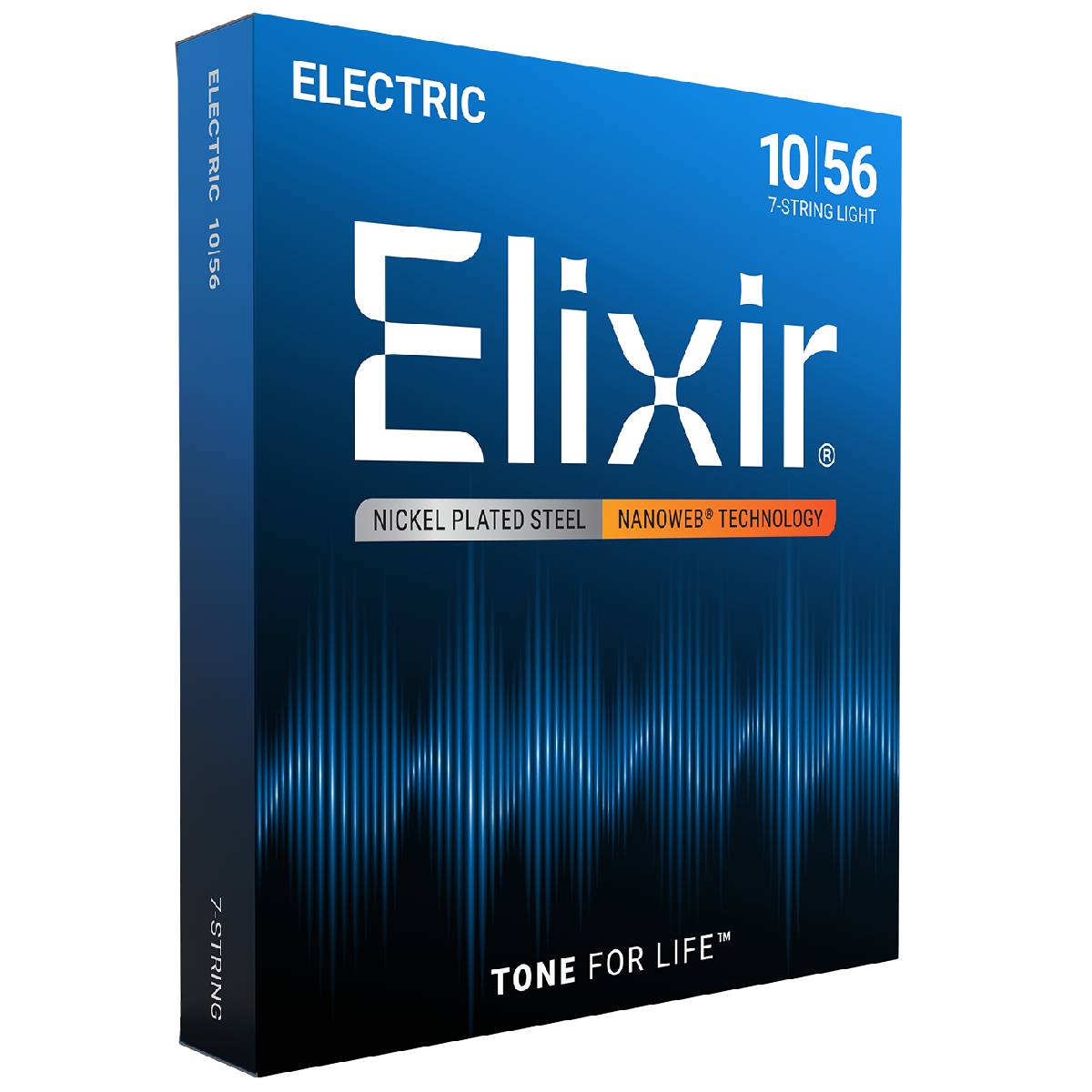 Elixir 12057 Electric Guitar Strings 7-String Nanoweb Coated - Light 10-56
