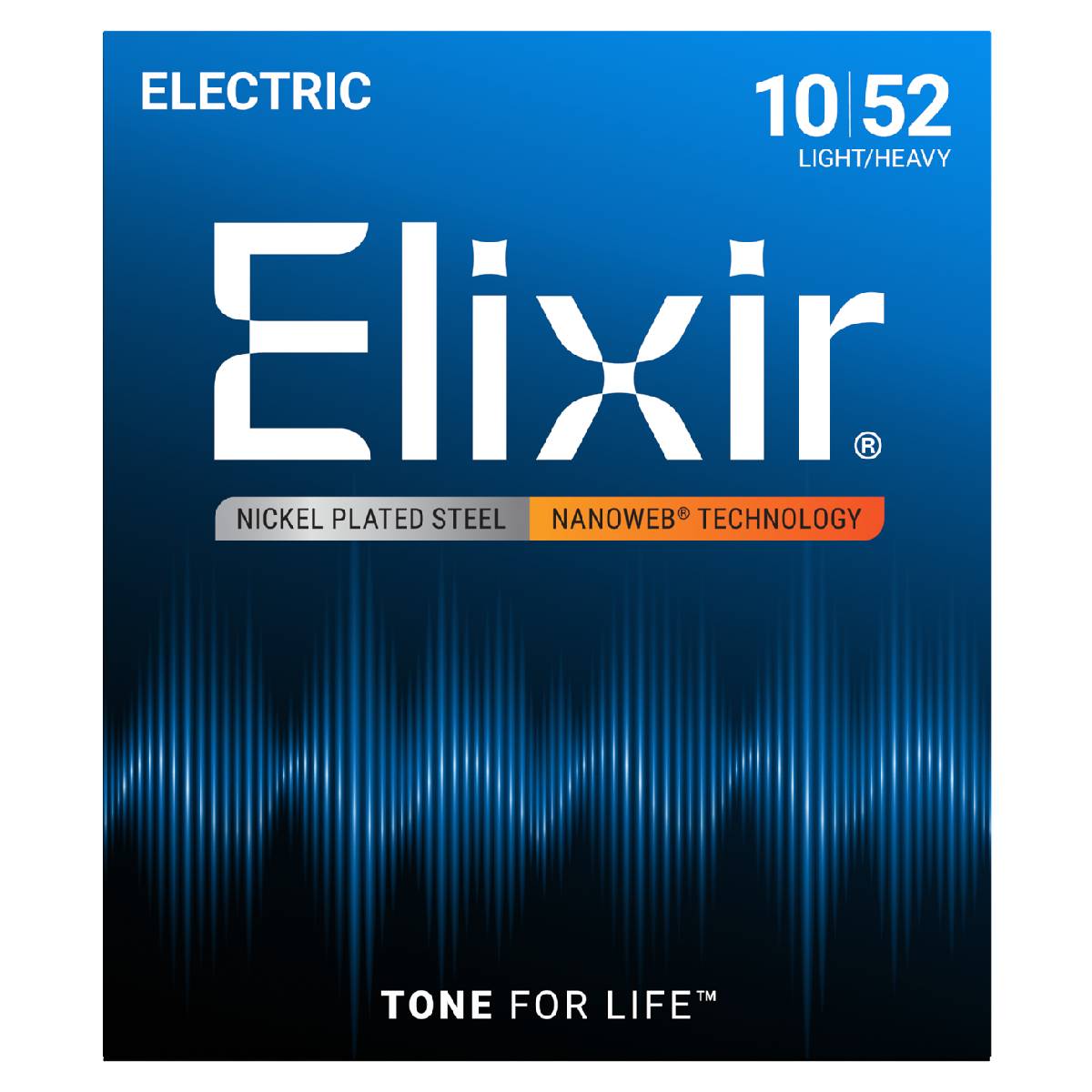 Elixir 12077 Electric Guitar Strings Nanoweb Coated - Light/Heavy 10-52