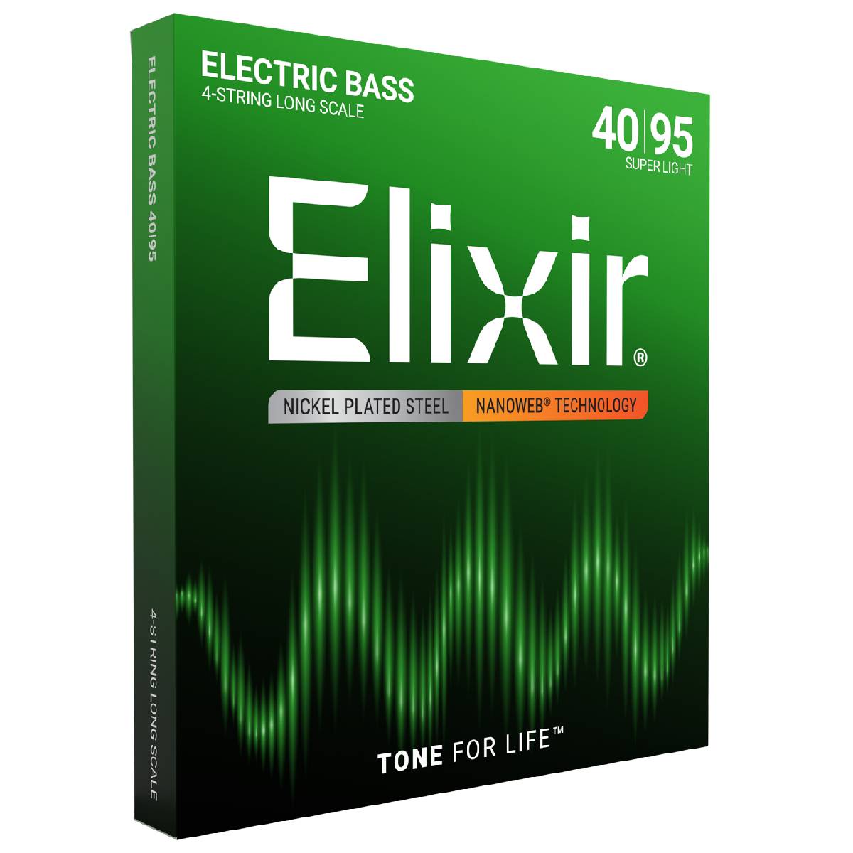 Elixir 14002 Electric Bass Guitar Strings Nanoweb Coated - Super Light 40-95