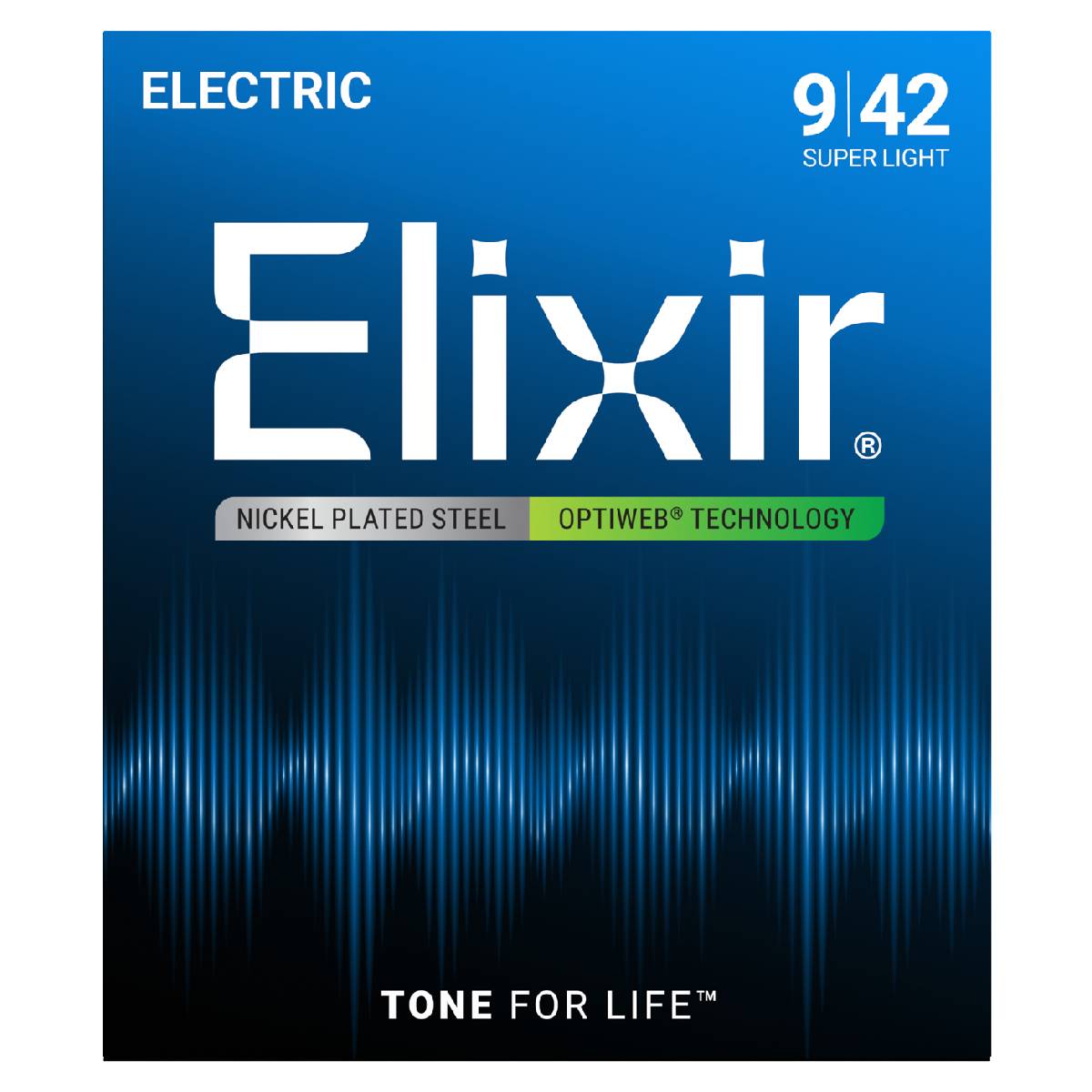Elixir 19002 Electric Guitar Strings Optiweb Coated - Super Light 9-42