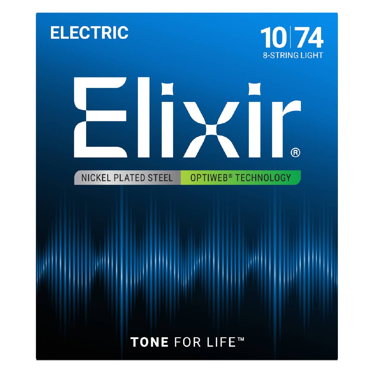 Elixir 19062 Electric Guitar Strings 8-String Optiweb Coated - Light 10-74