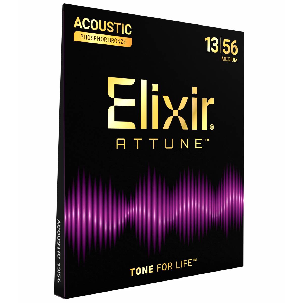 Elixir 21102 Attune Acoustic Guitar Strings Phosphor Bronze Coated - Medium 13-56