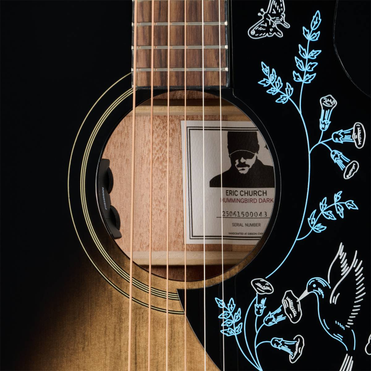 Epiphone Eric Church Hummingbird Dark Acoustic Guitar Cobra Burst - EAECCBNH1