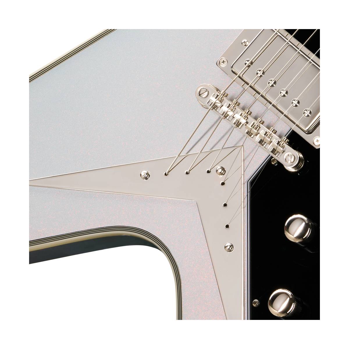 Epiphone Futura Flying V Custom Electric Guitar Quicksilver Shift - EIFFVCQSSNH