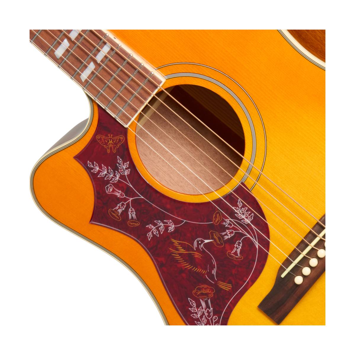 Epiphone Hummingbird Studio EC Acoustic Guitar Left Handed Heritage Cherry Sunburst w/ Pickup - EASHCHCNH1L