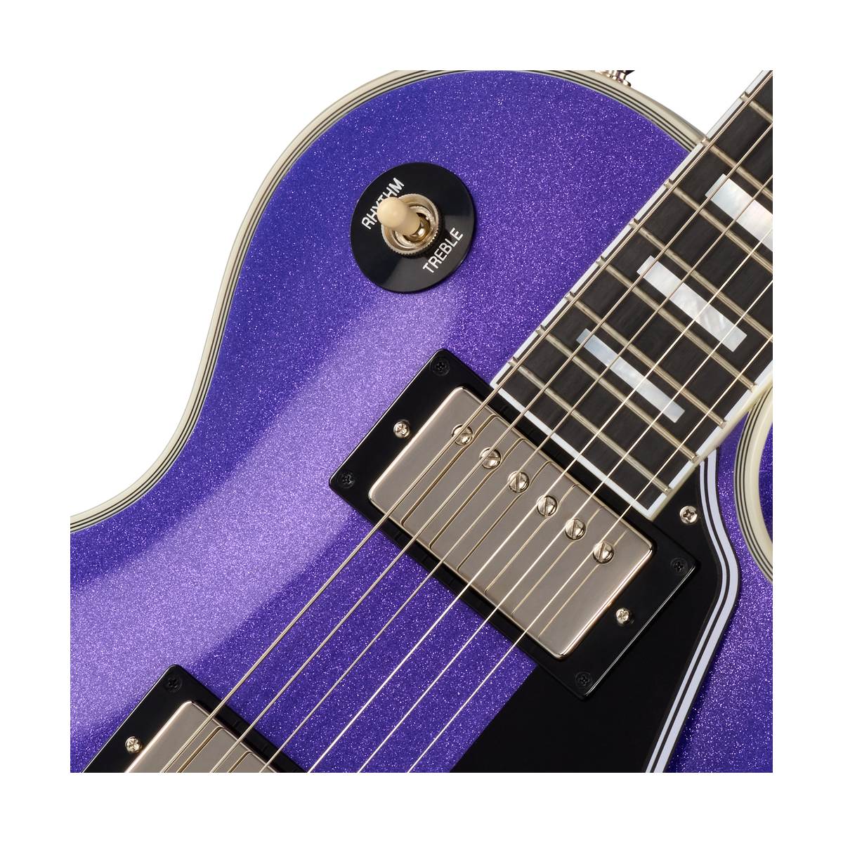 Epiphone Inspired by Gibson Custom Les Paul Custom Electric Guitar Amethyst Sparkle - ECLPCASNH