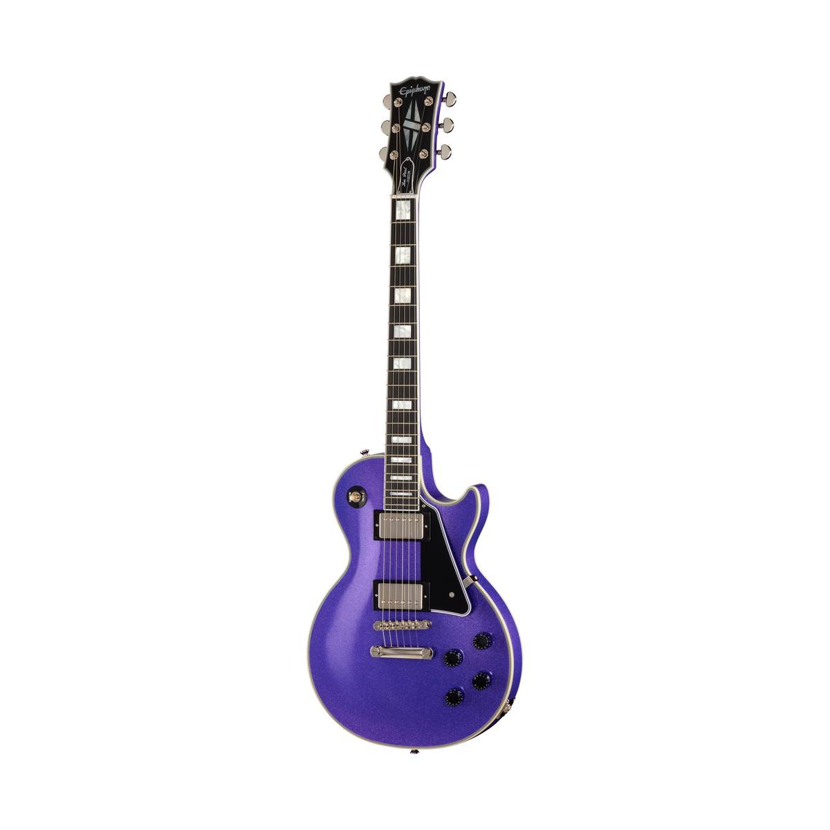 Epiphone Inspired by Gibson Custom Les Paul Custom Electric Guitar Amethyst Sparkle - ECLPCASNH