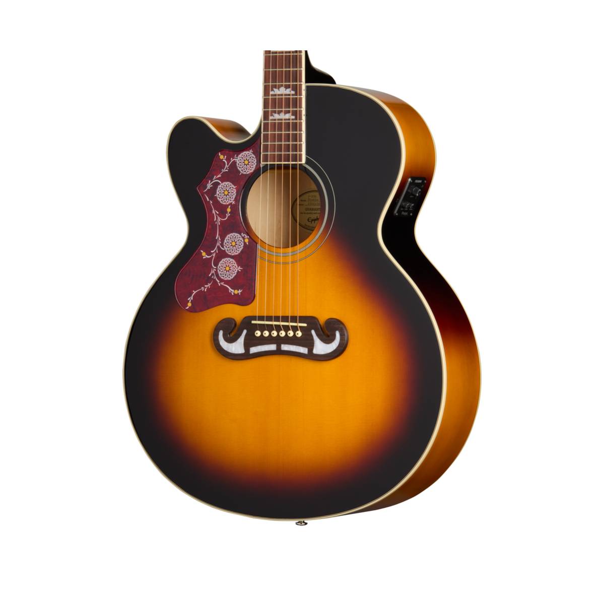Epiphone J-200 Studio EC Acoustic Guitar Left Handed Vintage Sunburst w/ Pickup - EASJ2CVSNH1L
