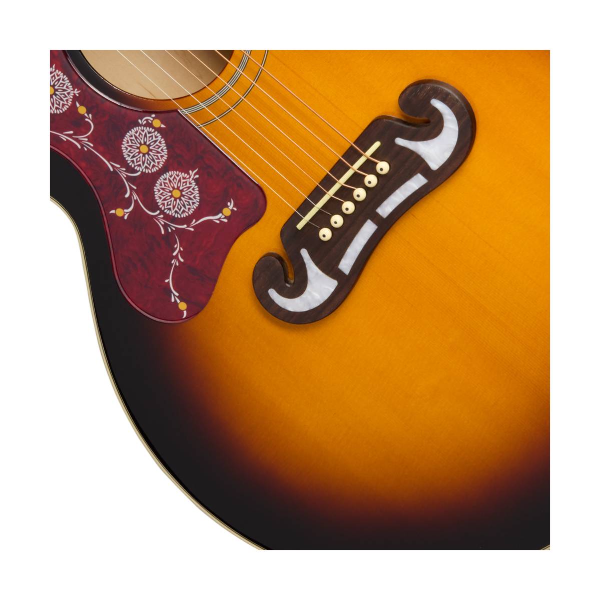 Epiphone J-200 Studio EC Acoustic Guitar Left Handed Vintage Sunburst w/ Pickup - EASJ2CVSNH1L