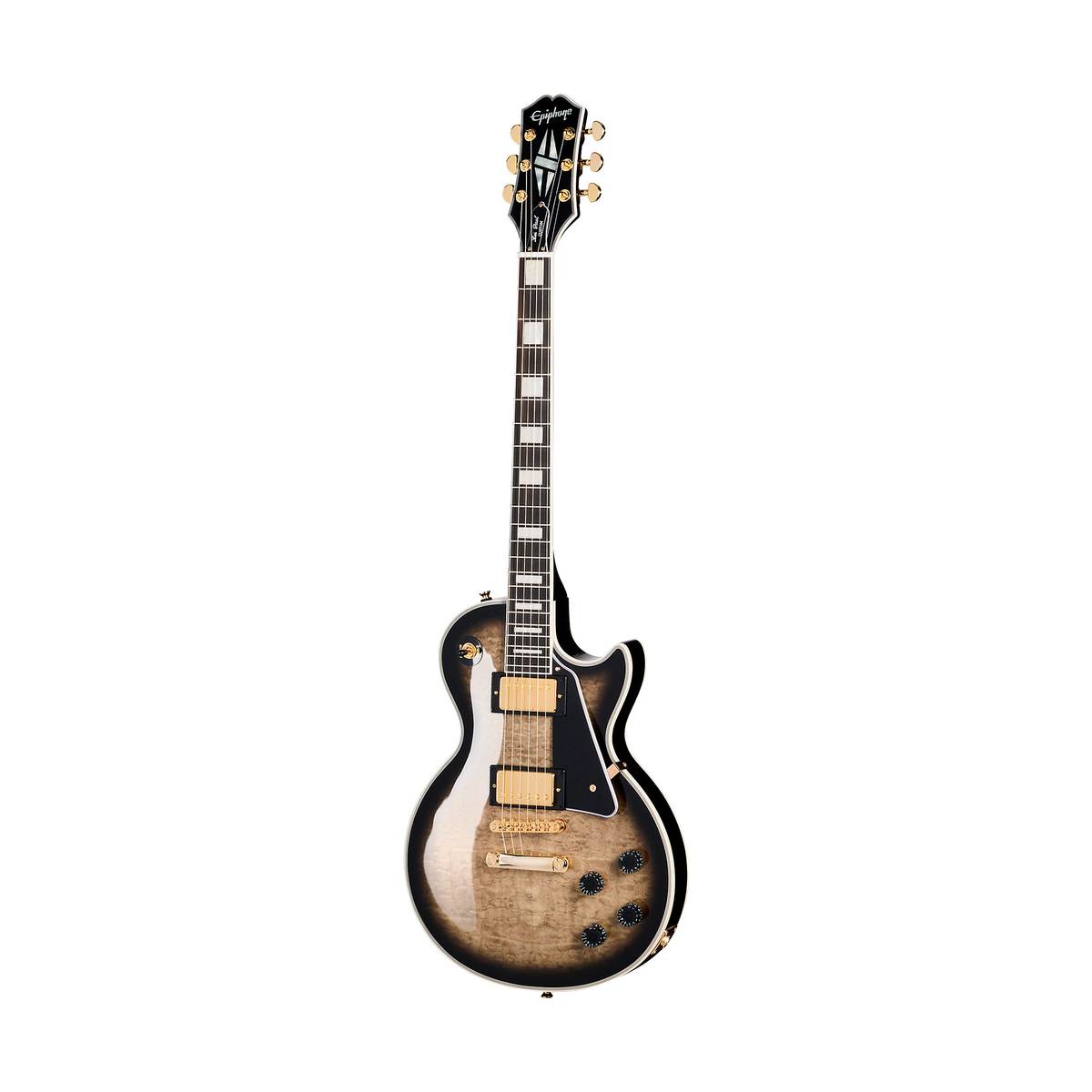 Epiphone Les Paul Custom Quilt Electric Guitar Cobra Burst w/ Bag - EILPCCOGH3