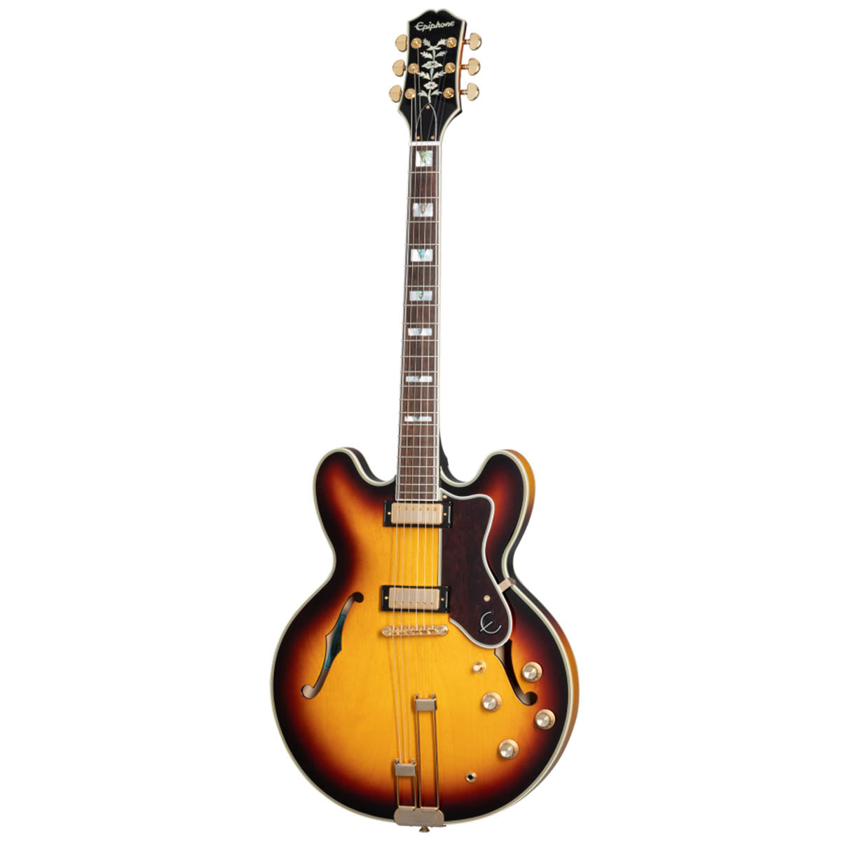 Epiphone Sheraton Frequensator Electric Guitar Semi-Hollow Left Handed Vintage Sunburst w/ GigBag - EOSHVSGH1L