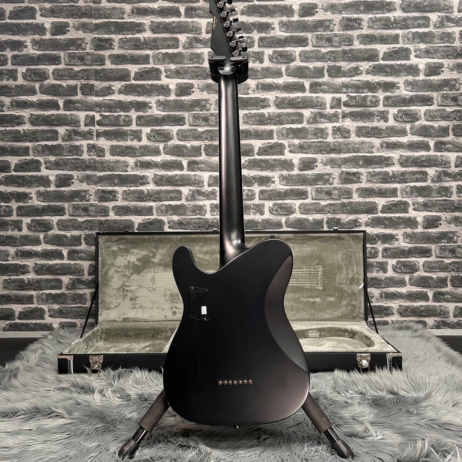 ESP E-II T-B7 BARITONE Electric Guitar 7-String Black Satin w/ EMGs - MINOR BLEMISH