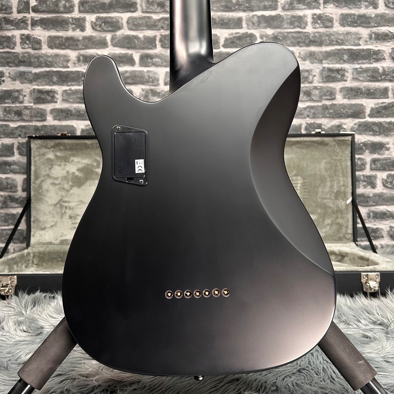 ESP E-II T-B7 BARITONE Electric Guitar 7-String Black Satin w/ EMGs - MINOR BLEMISH