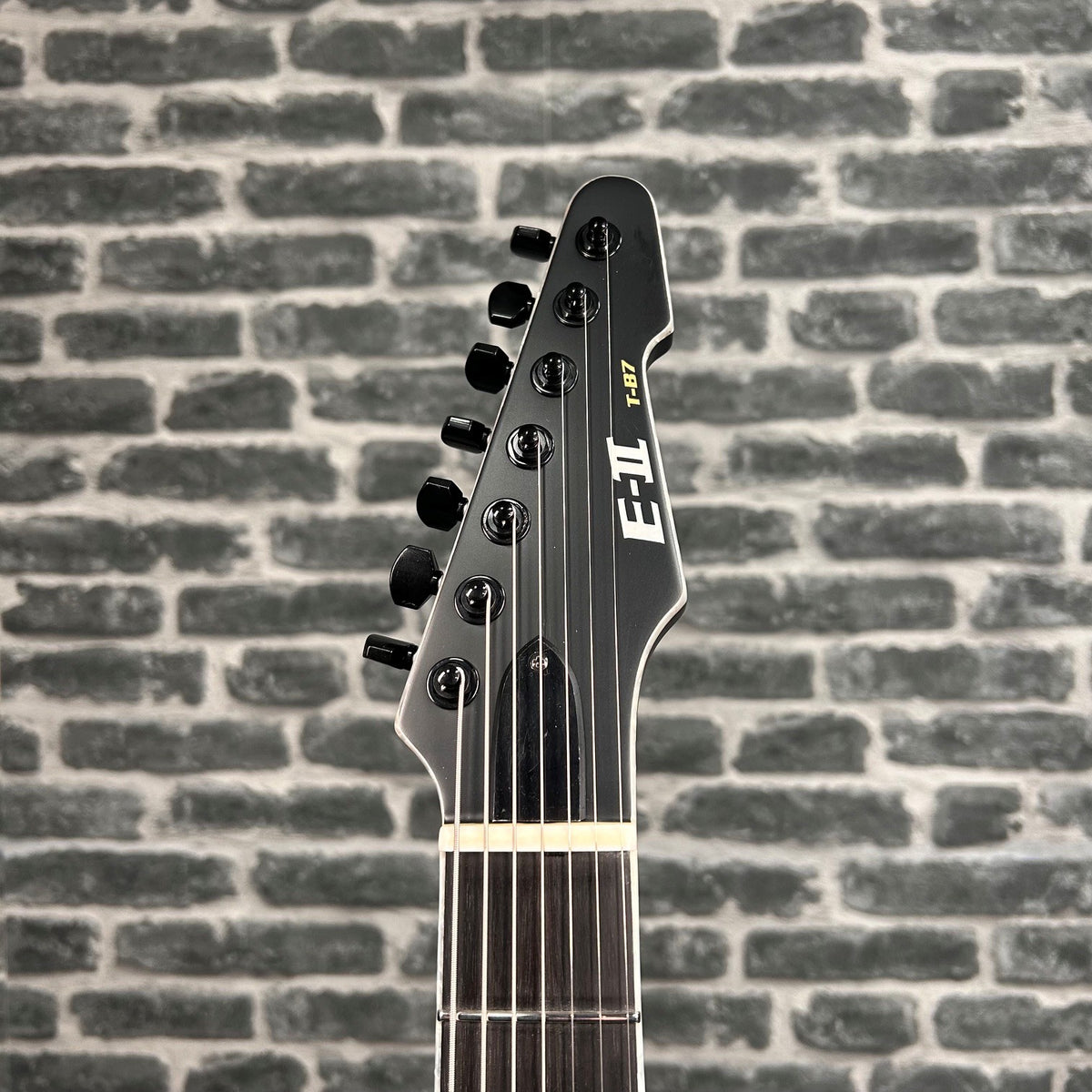 ESP E-II T-B7 BARITONE Electric Guitar 7-String Black Satin w/ EMGs - MINOR BLEMISH