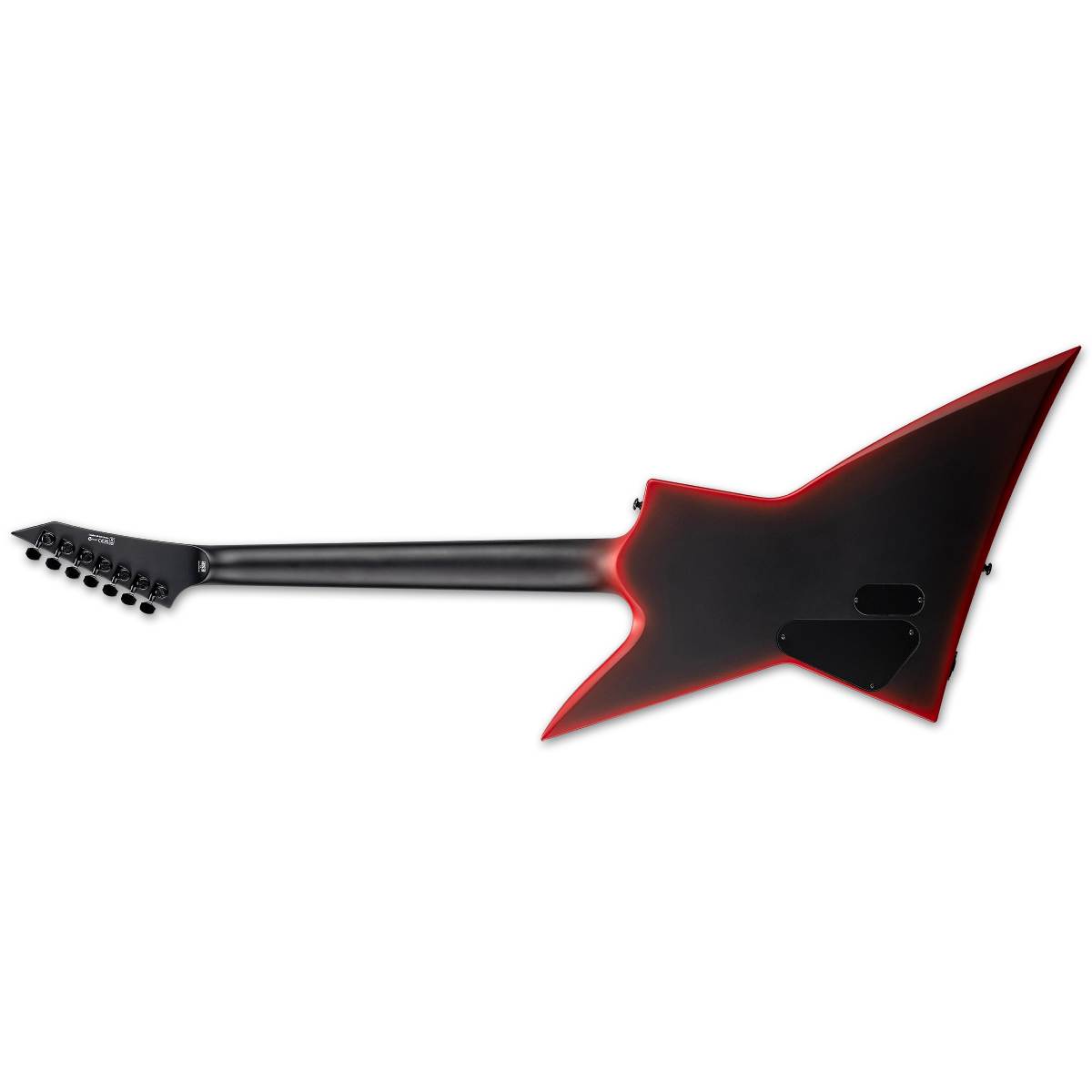 ESP LTD EXL-7 Baritone Black Metal Electric Guitar 7-String Black Red Burst Satin w/ Duncan