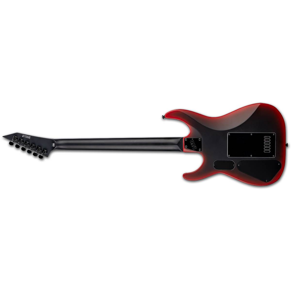 ESP LTD M-6 Baritone Evertune 30 Black Metal Electric Guitar Black Red Burst Satin w/ Duncan