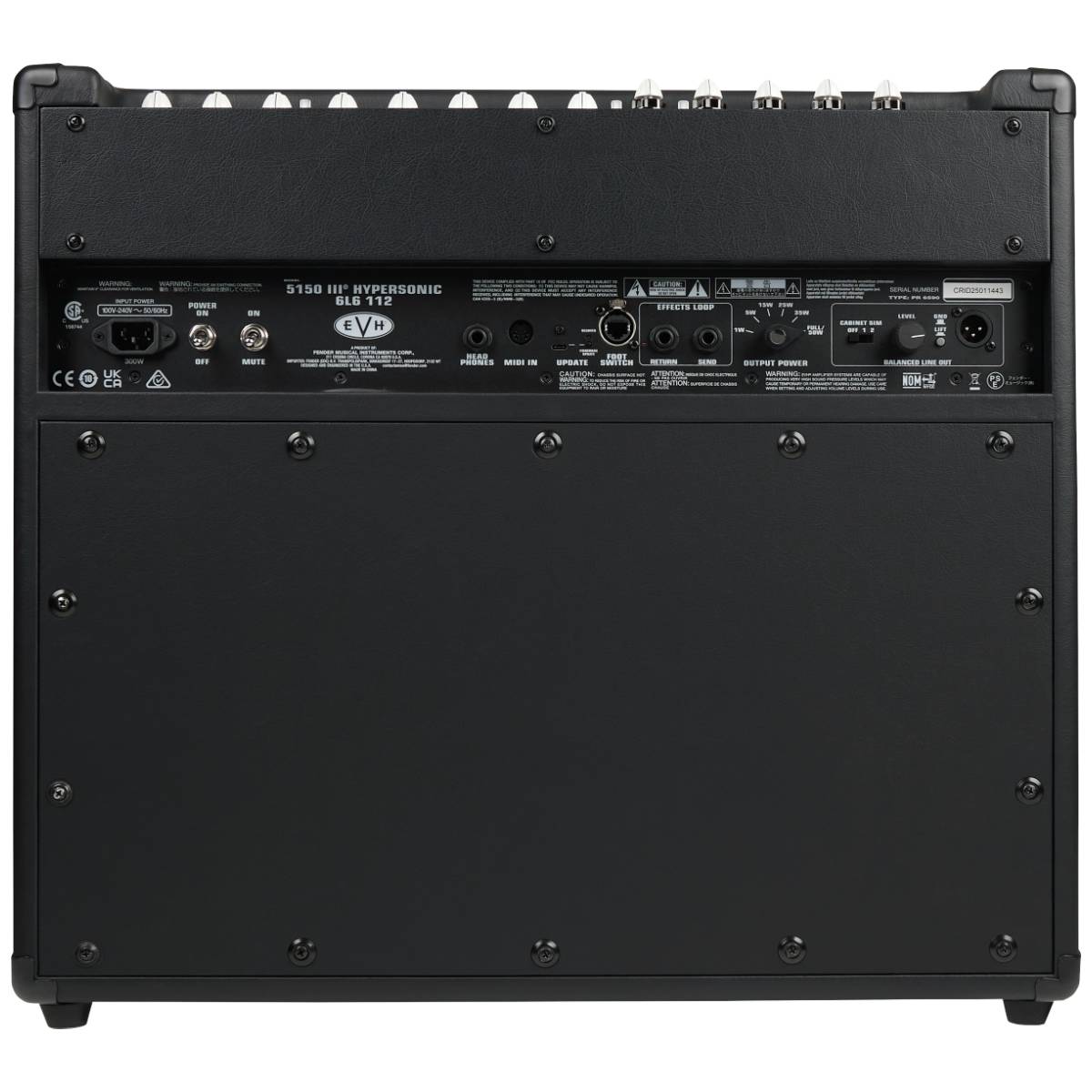 EVH 5150III Hypersonic 6L6 Guitar Amplifier 1x12" Combo Amp Black - 2256013010