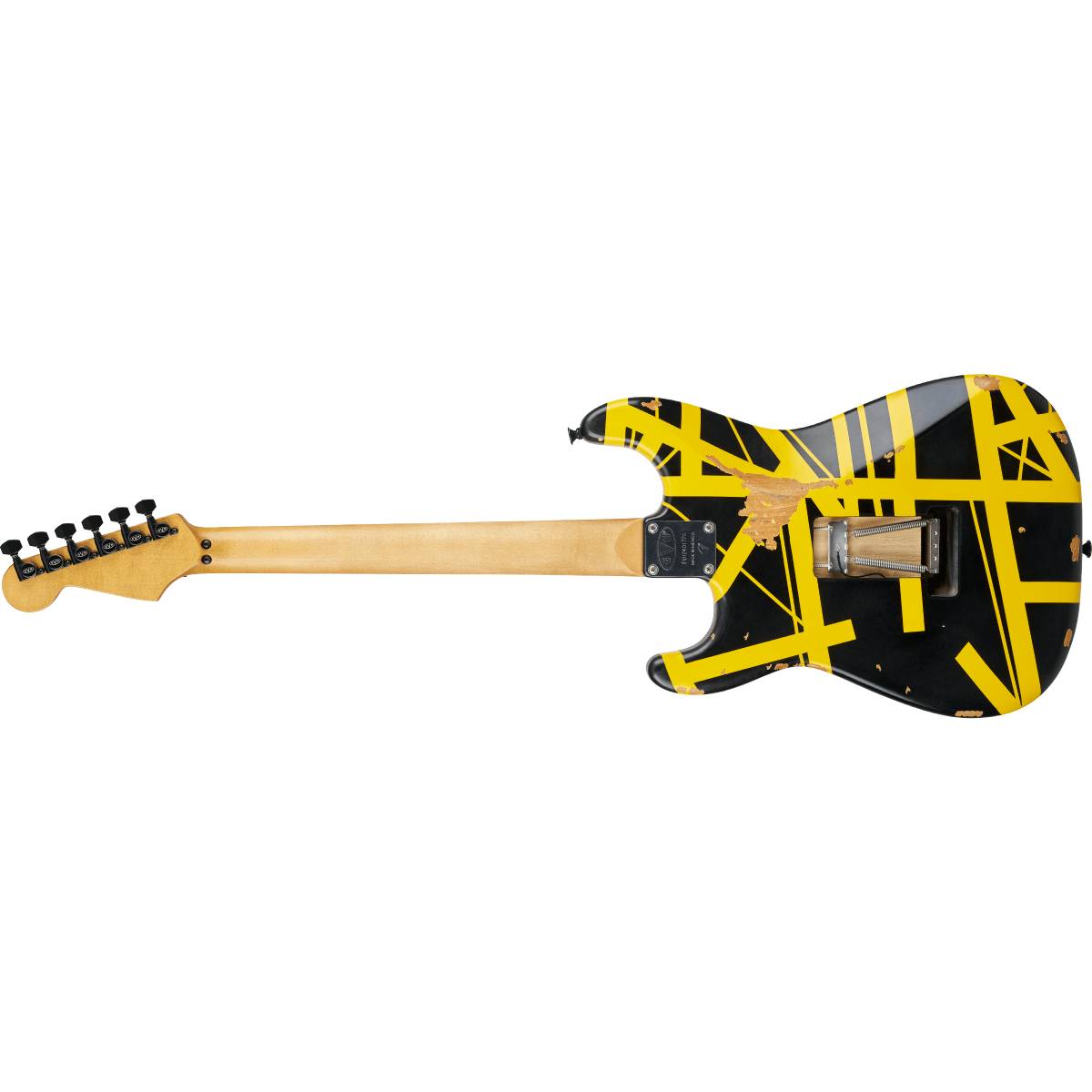 EVH Limited Edition Striped Series Frankenstein Frankie Electric Guitar Maple Fingerboard Black w/ Yellow Stripes Aged - 5107900528
