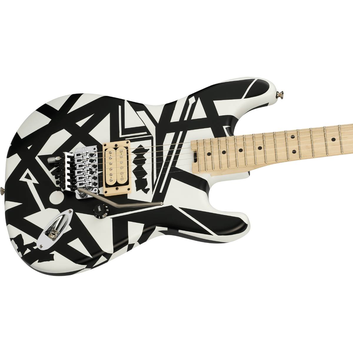EVH Striped Series Shapes Electric Guitar White & Black - 5107902381