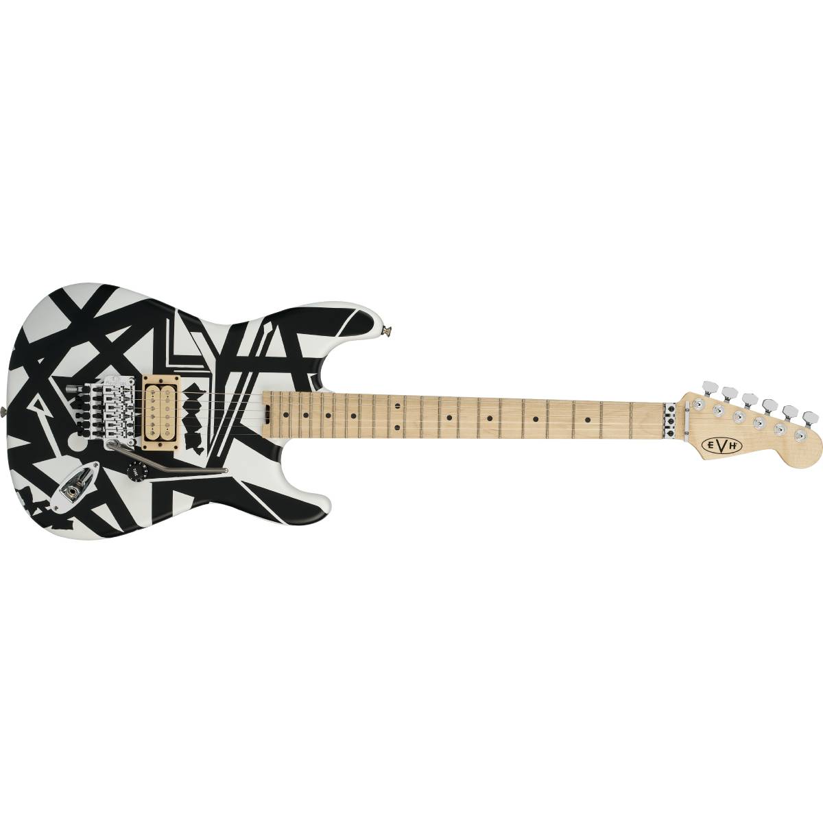 EVH Striped Series Shapes Electric Guitar White &amp; Black - 5107902381