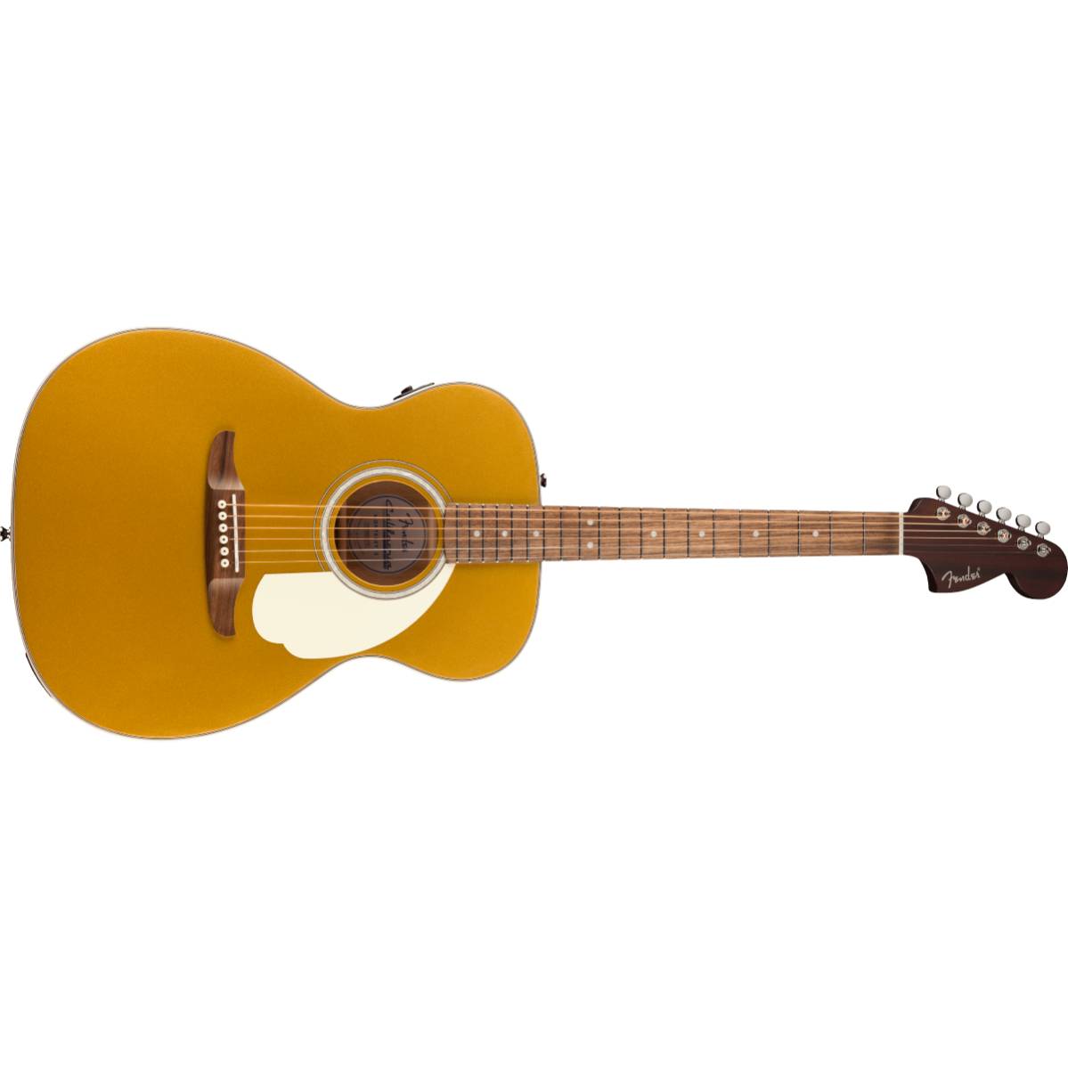 Fender California Deluxe Monterey E Acoustic Guitar Aztec Gold w/ Ivory Pickguard w/ Pickup - 0974651578