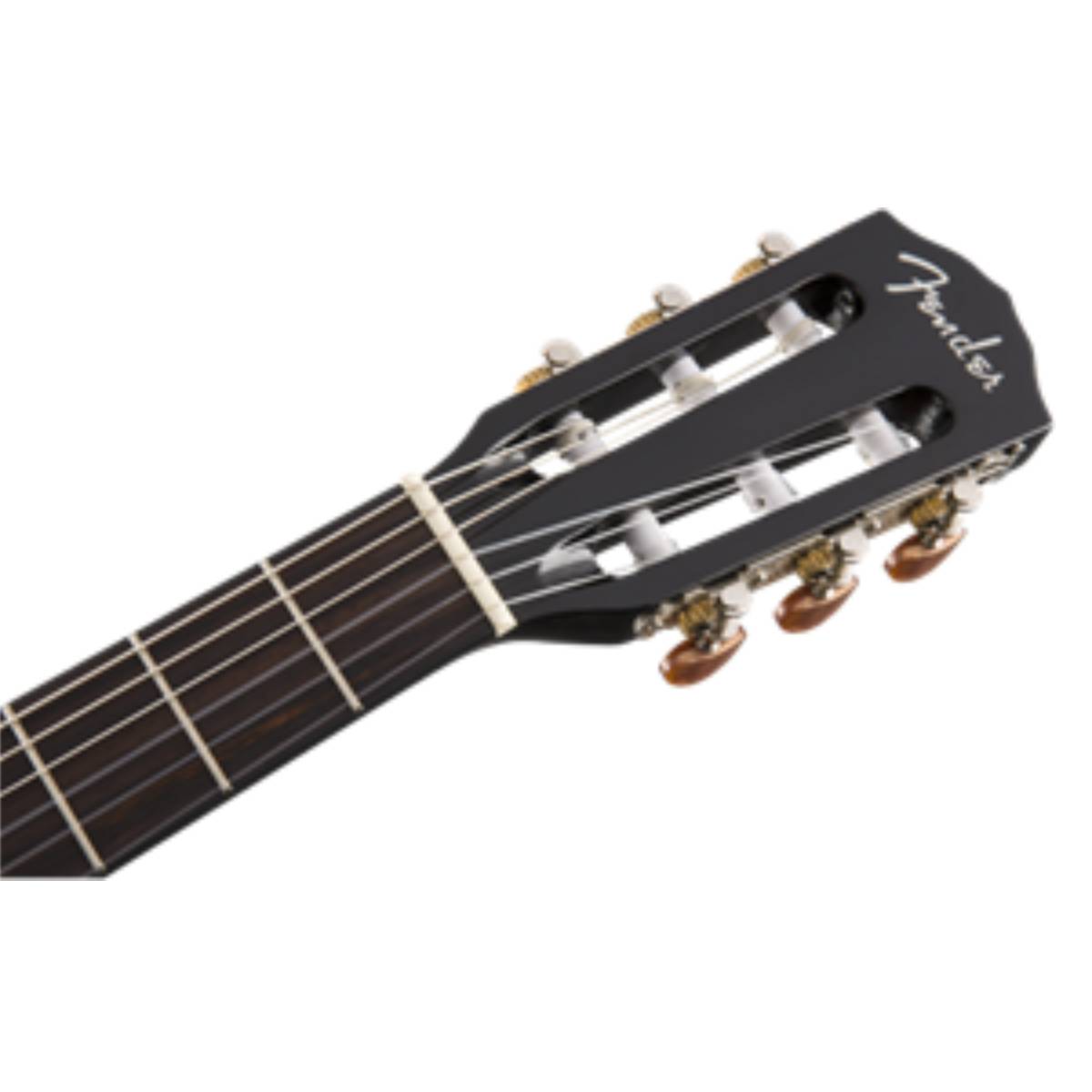Fender CN-140SCE Classical Nylon Acoustic Guitar Black w/ Cutaway, Pickup & Case - 0970264306