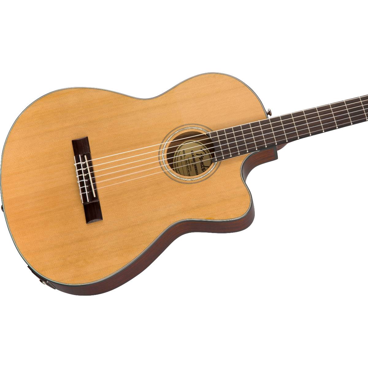 Fender CN-140SCE Classical Nylon Acoustic Guitar Natural w/ Cutaway, Pickup & Case - 0970264321