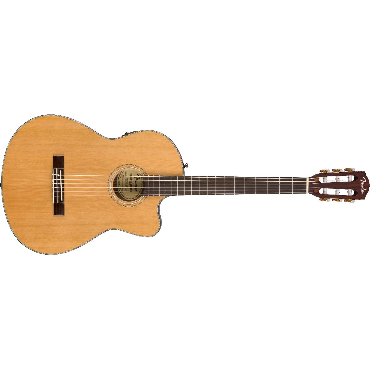 Fender CN-140SCE Classical Nylon Acoustic Guitar Natural w/ Cutaway, Pickup &amp; Case - 0970264321