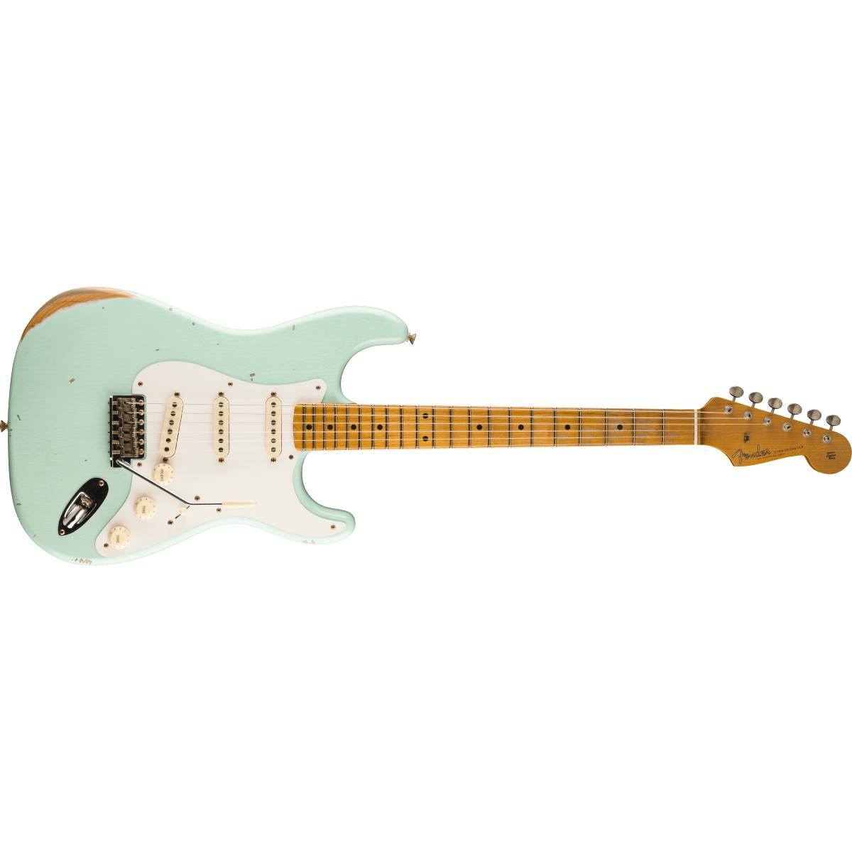 Fender Custom Shop 1957 Stratocaster Electric Guitar Faded Aged Surf Green - Relic - 9236910347