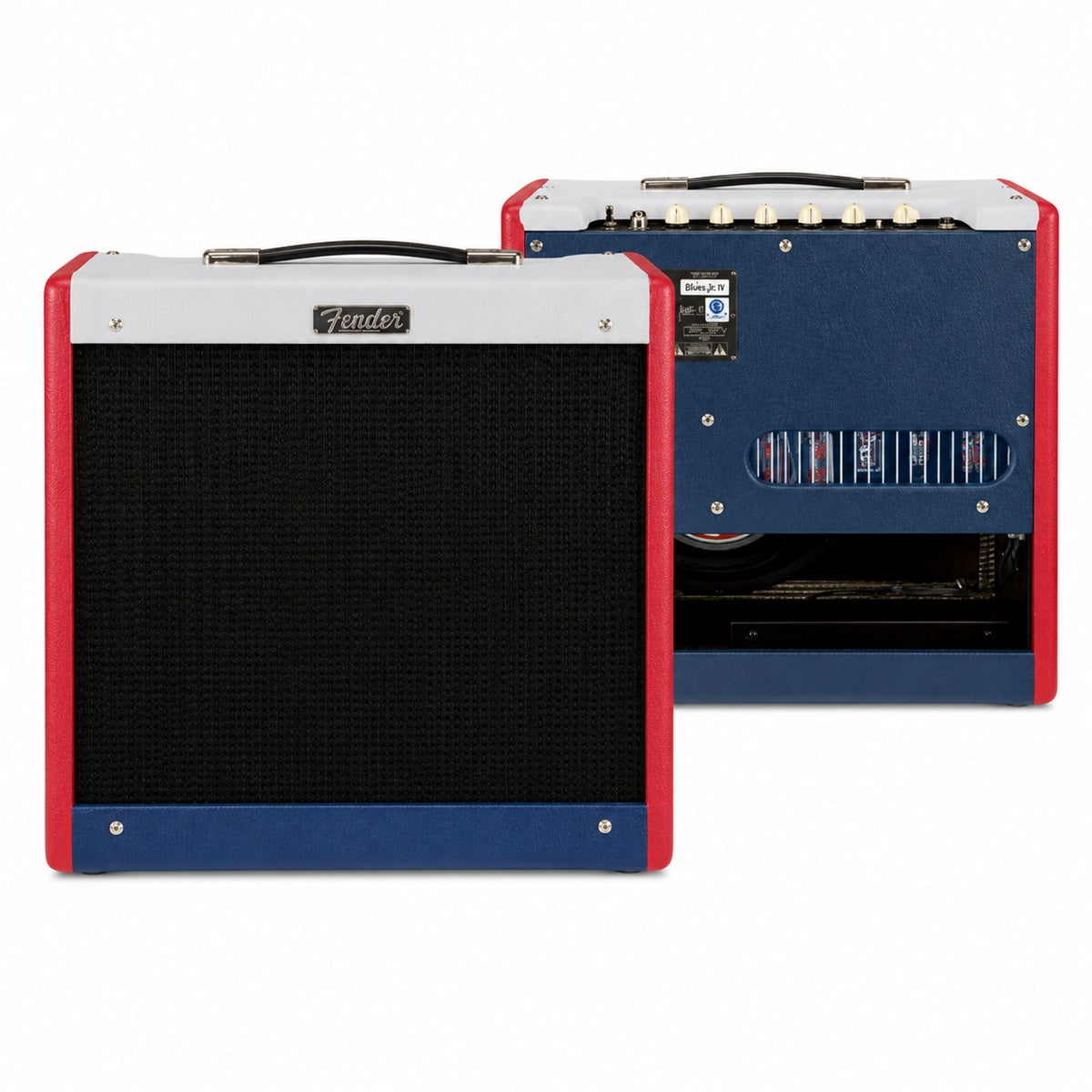 Fender FSR Blues Junior IV Guitar Amplifier 15w 12inch Combo Amp Tri-Color Red/Blue/White Finish - 2231503551