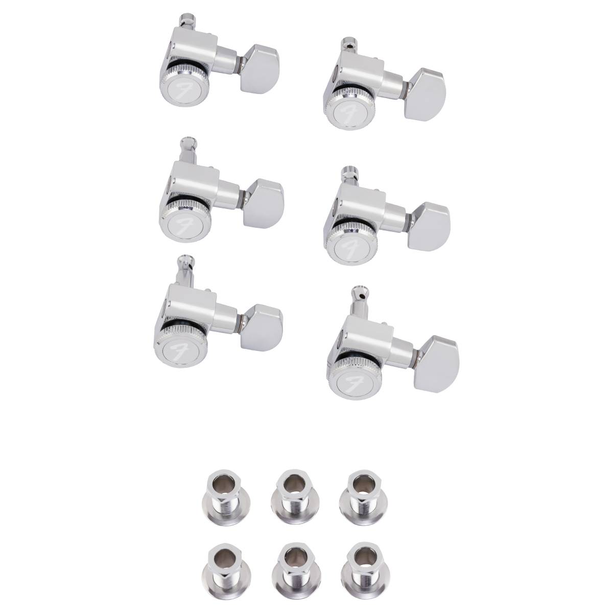Fender Locking Tuners Polished Chrome - Stratocaster/Telecaster Tuning Machines (6 Pack) - 0990818100