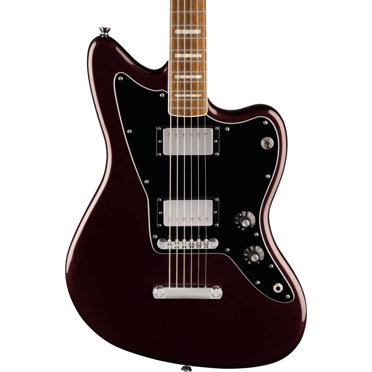 Fender Squier Paranormal Baritone Jazzmaster HH Electric Guitar Oxblood w/ Black Pickguard - 0377075593
