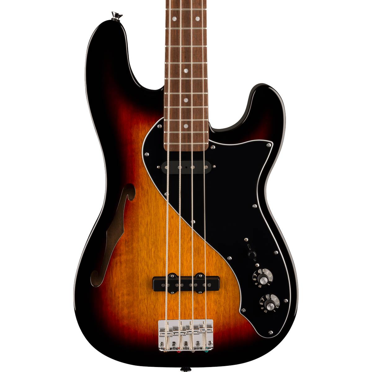 Fender Squier Paranormal Precision Bass Thinline SJ Electric Guitar 3-Color Sunburst w/ Black Pickguard - 0377112500