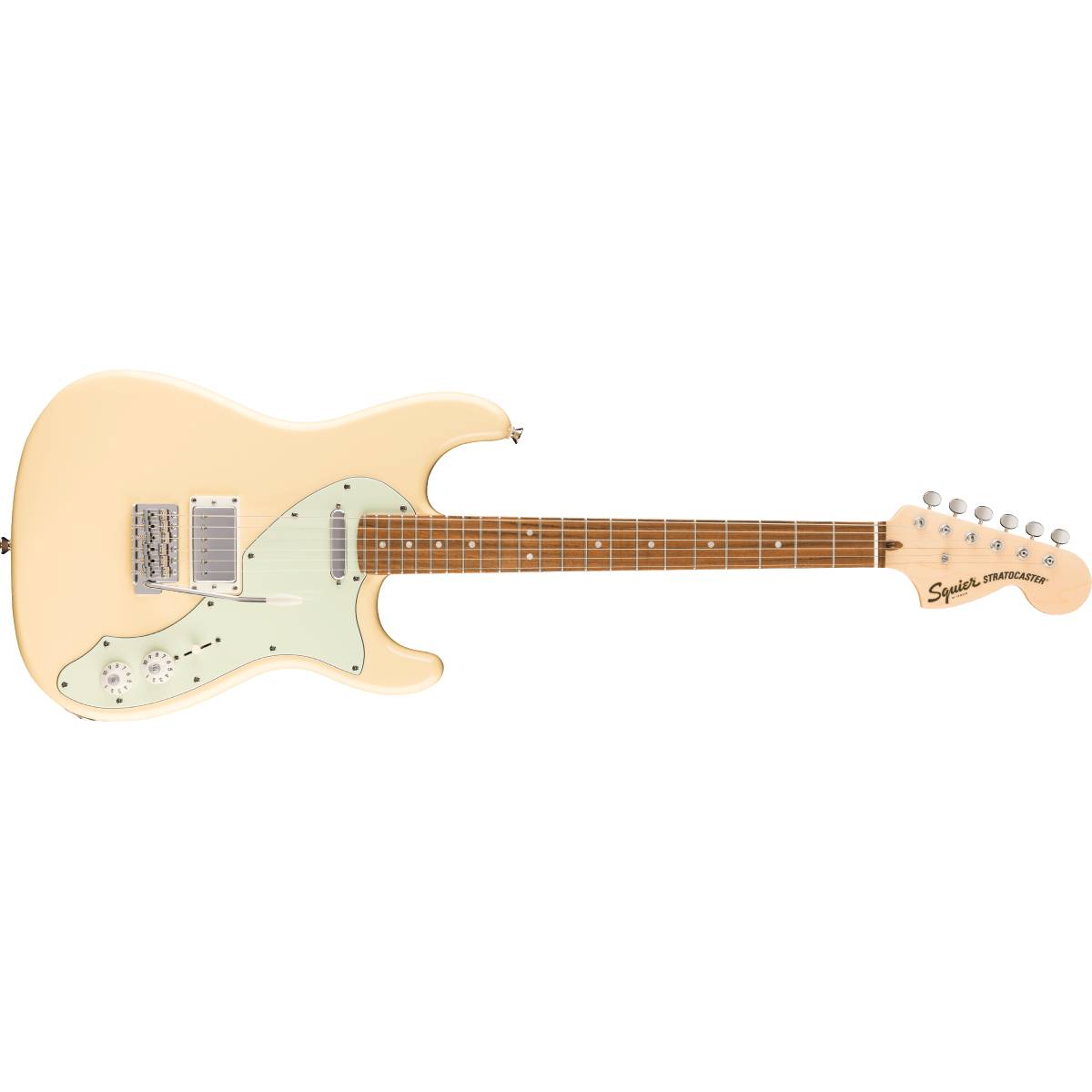 Fender Squier Paranormal Stratocaster Deluxe Electric Guitar Vintage White w/ Mint Pickguard - 0377060541