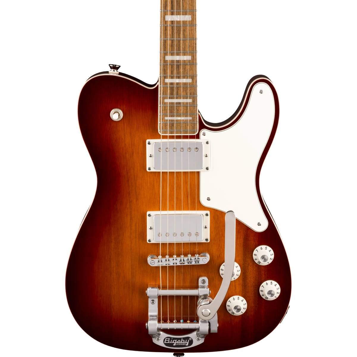 Fender Squier Paranormal Troublemaker Telecaster Deluxe Bigsby Electric Guitar Honey Sunburst w/ Parchment Pickguard - 0377065542